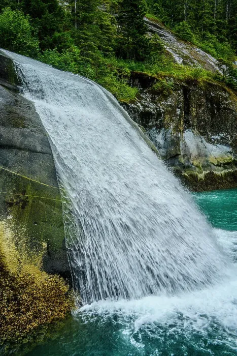 Framed Print : Icy Falls waterfall in Tracy Arm fjord, Tracy Arm, Alaska, USA