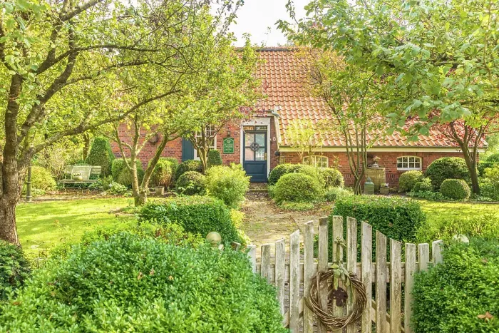 Framed Print : Idyllic country house in Fehnland, Grossefehn, East Frisia, Lower Saxony, Germany Framed Print : Idyllic country house in Fehnland, Grossefehn, East Frisia, Lower Saxony, Germany