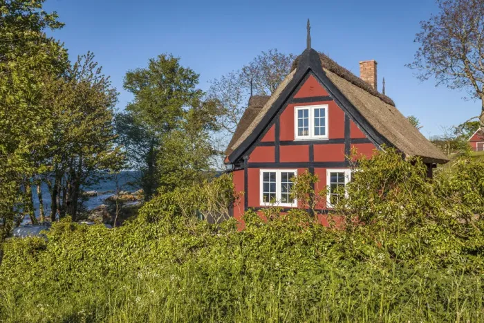 Framed Print : Idyllic holiday home near Listed on Bornholm, Denmark