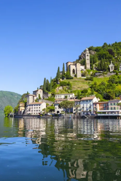 Framed Print : The idyllic lakeside village of Vico Morcote, Lake Lugano, Ticino, Switzerland Framed Print : The idyllic lakeside village of Vico Morcote, Lake Lugano, Ticino, Switzerland