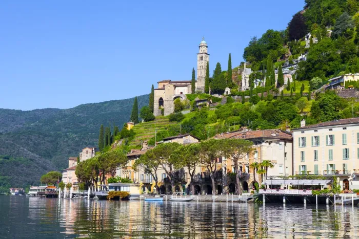Framed Print : The idyllic lakeside village of Vico Morcote, Lake Lugano, Ticino, Switzerland Framed Print : The idyllic lakeside village of Vico Morcote, Lake Lugano, Ticino, Switzerland