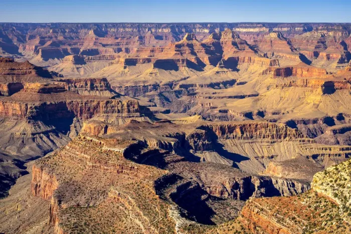 Framed Print : Idyllic shot of Grand Canyon and Colorado River on sunny day, Lipan Point Framed Print : Idyllic shot of Grand Canyon and Colorado River on sunny day, Lipan Point
