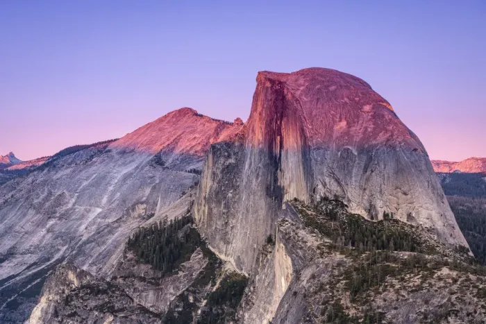 Framed Print : Idyllic view of Half Dome granite rock formation at Yosemite National Park during sunset Framed Print : Idyllic view of Half Dome granite rock formation at Yosemite National Park during sunset