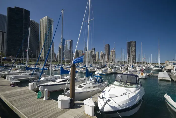 Framed Print : Illinois, Chicago, Marina Framed Print : Illinois, Chicago, Marina