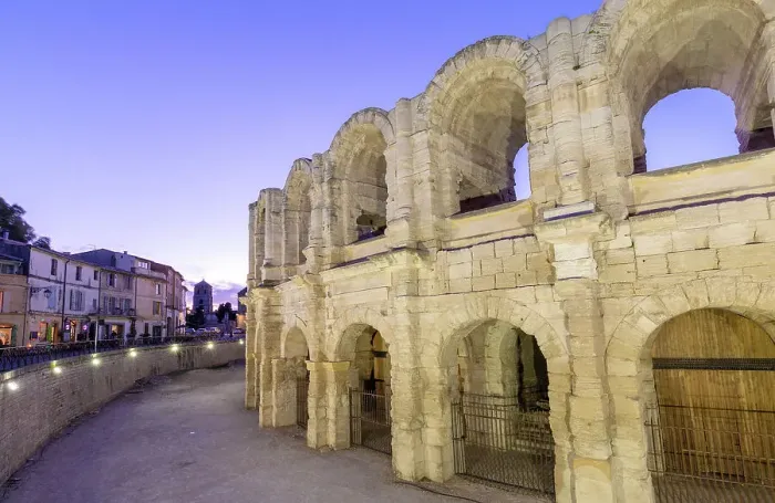 Framed Print : Illuminated Arles Amphitheatre at Dusk, Arles, Bouches-du-Rhone, France Framed Print : Illuminated Arles Amphitheatre at Dusk, Arles, Bouches-du-Rhone, France