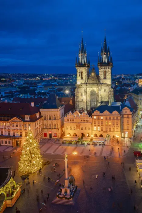 Framed Print : Illuminated Church of Our Lady before Tyn in city at twilight, Old Town of Prague, Prague, Bohemia, Czech Republic Framed Print : Illuminated Church of Our Lady before Tyn in city at twilight, Old Town of Prague, Prague, Bohemia, Czech Republic