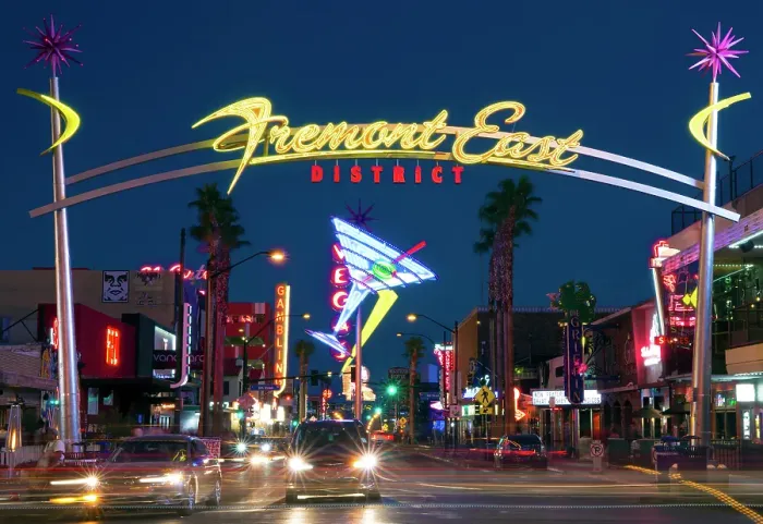 Framed Print : Illuminated Fremont East sign over road, Fremont Street, Las Vegas, Nevada, USA Framed Print : Illuminated Fremont East sign over road, Fremont Street, Las Vegas, Nevada, USA