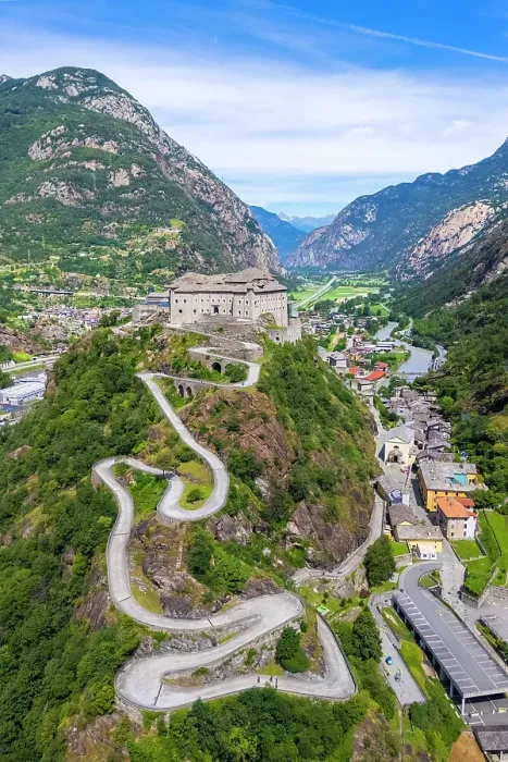 Framed Print : imposing fortress of Forte di Bard in summer. Bard, Aosta Valley, Italy Framed Print : imposing fortress of Forte di Bard in summer. Bard, Aosta Valley, Italy