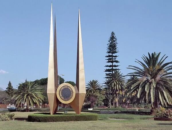 An impressive monument erected on a large round about in Lusaka