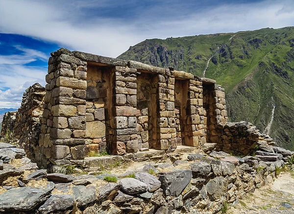 Inca Temple Ruins, Ollantaytambo, Sacred Valley, Cusco Region, Peru