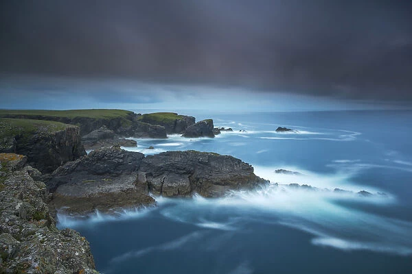 An incoming storm portrayted from the cliffs, Harris and Lewis, Outer Hebrides, Scotland