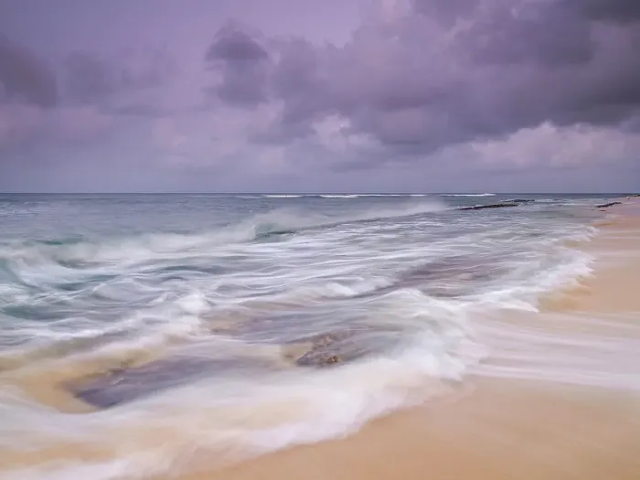 Framed Print : Incoming waves at Consuelos Beach prior to the arrival of Hurricane Beryl, Grand Cayman, Cayman Islands, British West Indies
