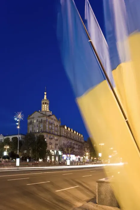 Framed Print : Independence day, Ukrainian national flags, Maidan Nezalezhnosti (Independence Square) Framed Print : Independence day, Ukrainian national flags, Maidan Nezalezhnosti (Independence Square)