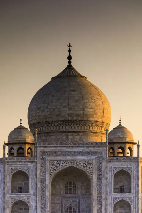 Framed Print : India, details of Taj Mahal memorial at sunset Framed Print : India, details of Taj Mahal memorial at sunset