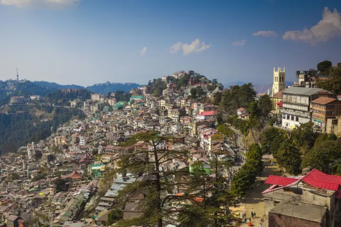 Framed Print : India, Himachal Pradesh, Shimla, View of The Ridge and Christ Church, The Mall Framed Print : India, Himachal Pradesh, Shimla, View of The Ridge and Christ Church, The Mall
