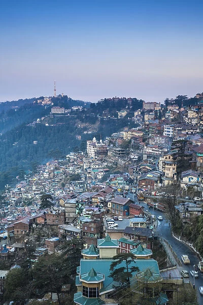 India, Himachal Pradesh, Shimla, View of city