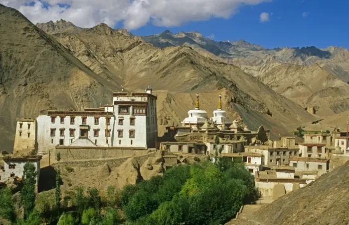 Framed Print : India, Jammu & Kashmir;Ladakh, Lamayuru. Hemmed in by barren mountains