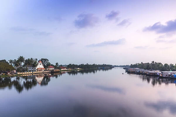 India, Kerala, Alappuzha (Alleppey), Alappuzha (Alleppey) Church on backwaters