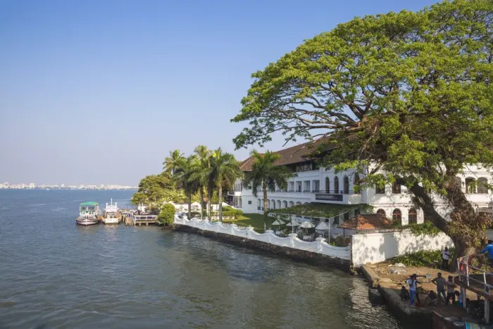 Framed Print : India, Kerala, Cochin - Kochi, Fort Kochi, Brunton Boatyard CGH Earth Hotel