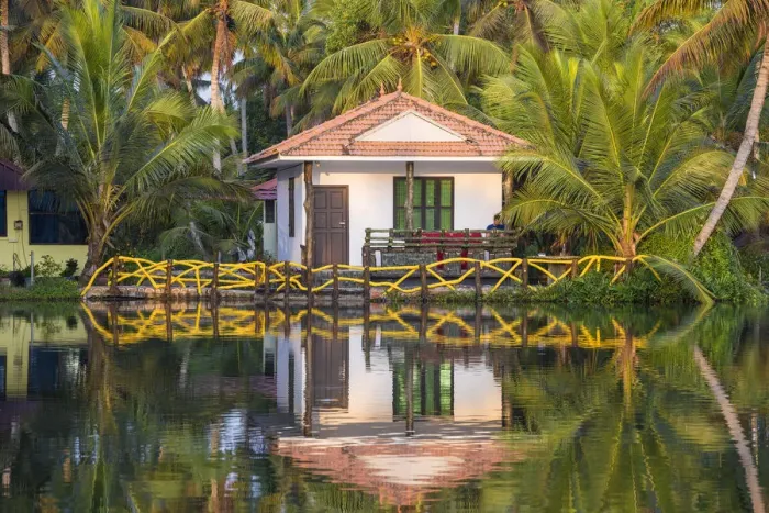 Framed Print : India, Kerala, Kollam, Resort bungalow on Munroe Island Framed Print : India, Kerala, Kollam, Resort bungalow on Munroe Island