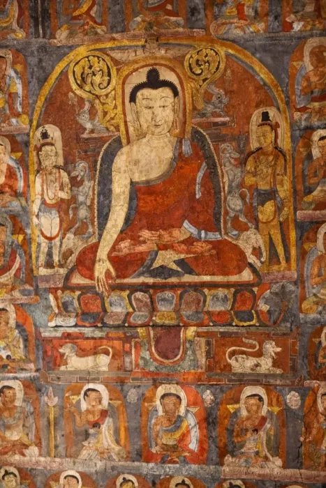 Framed Print : India, Ladakh, Alchi. Alchi Tsatsapuri is a little-know temple complex situated in close vicinity to the very famous Alchi Choskhor in Ladakh. It contains superb early wall-paintings. The Tsatsapuri complex was built sometime between the 13th