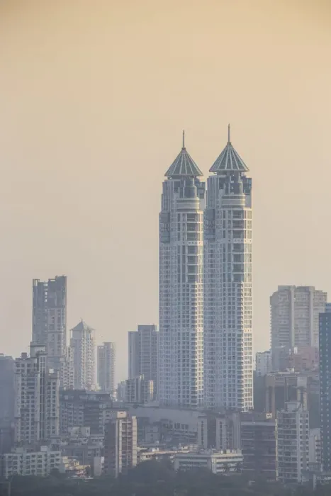 Framed Print : India, Maharashtra, Mumbai, Imperial twin-tower residential complex Framed Print : India, Maharashtra, Mumbai, Imperial twin-tower residential complex