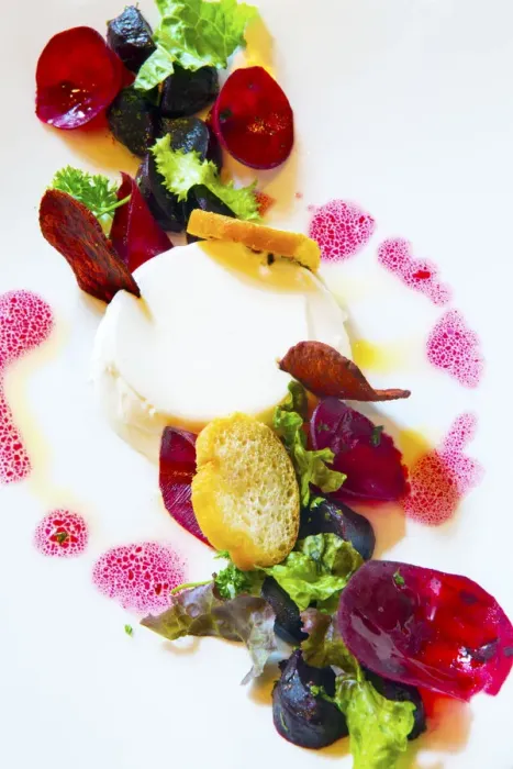 Framed Print : India, Maharashtra, Mumbai, Indigo restaurant, Baby Beets Horseradish Pana Cotta