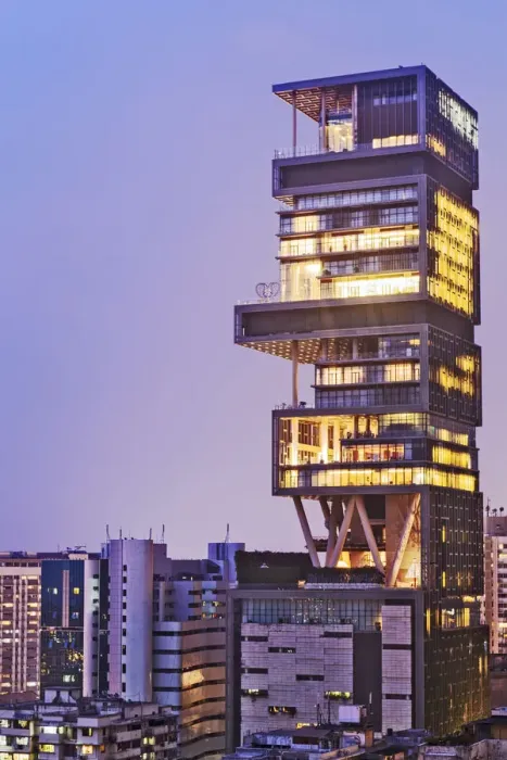 Framed Print : India, Maharashtra, Mumbai, Kemps Corner, Antilia aka the Ambani building