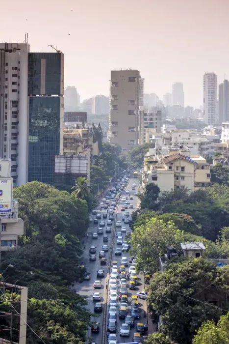 Framed Print : India, Maharashtra, Mumbai, view along Dr Gopalrao Deshmukh Marg (Pedder Road) towards Framed Print : India, Maharashtra, Mumbai, view along Dr Gopalrao Deshmukh Marg (Pedder Road) towards