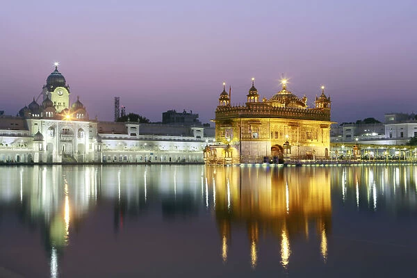 India, Punjab, Amritsar, the Golden Temple - the holiest shrine of Sikhism just before