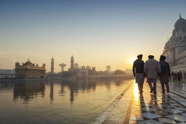 India, Punjab, Amritsar, the Golden Temple - the holiest shrine of Sikhism at sunrise