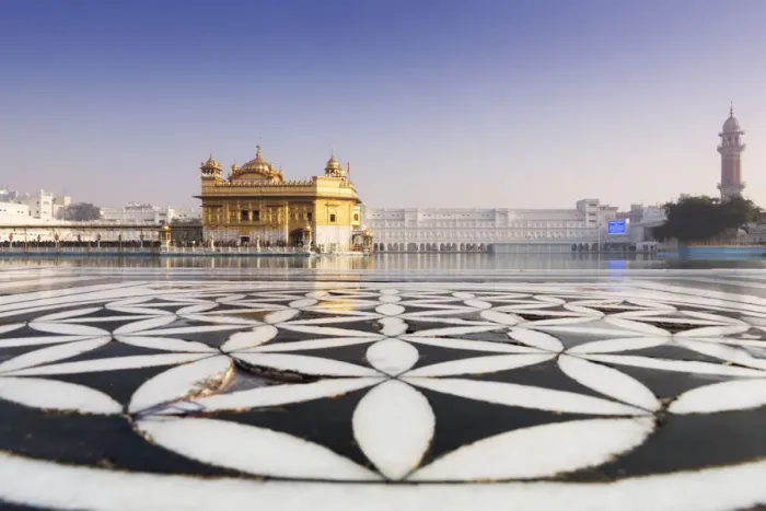 Framed Print : India, Punjab, Amritsar, The Golden Temple - the holiest shrine of Sikhism - at dawn Framed Print : India, Punjab, Amritsar, The Golden Temple - the holiest shrine of Sikhism - at dawn