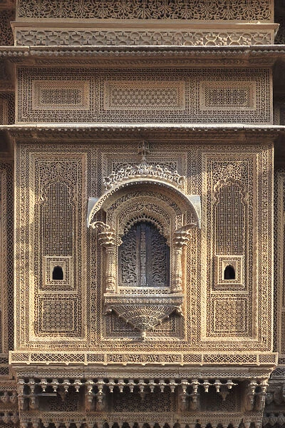 India, Rajasthan, Jaisalmer, Old Town, Nathmal Ki Haveli (Traditional Ornately decorated