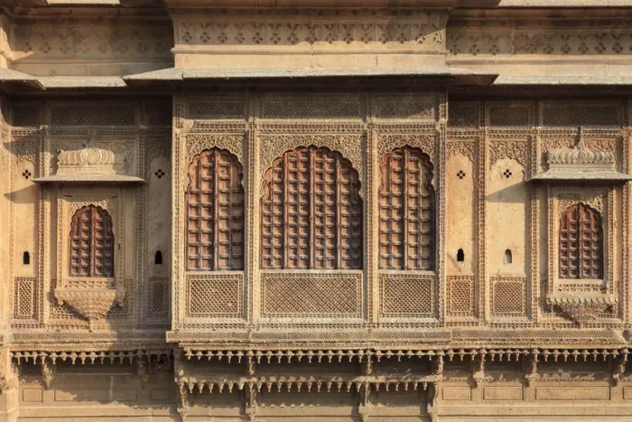 Framed Print : India, Rajasthan, Jaisalmer, Old Town, Patwa Ki Haveli (Traditional Ornately decorated