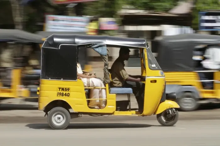 Framed Print : India, Tamil Nadu. Tuk-tuk (auto rickshaw) in Madurai