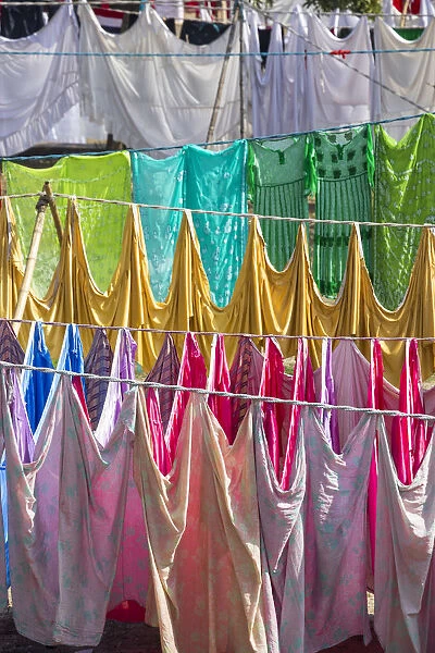 India, Uttar Pradesh, Lucknow, India, Uttar Pradesh, Lucknow, Washing drying at Kuria