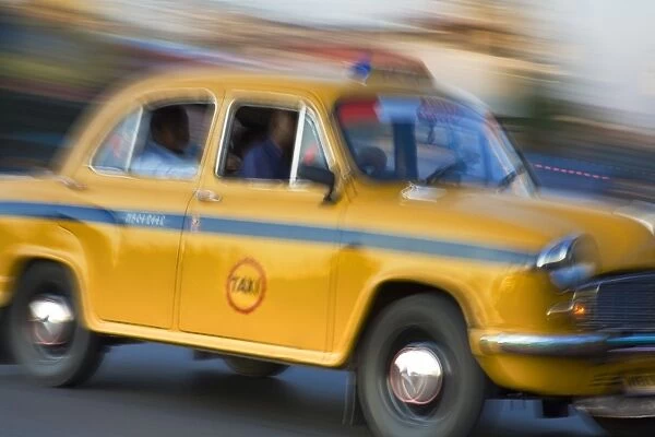 India, West Bengal, Kolkata, Calcutta, Yellow ambassador taxi