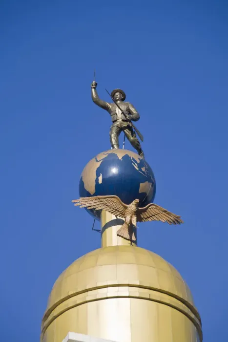 Framed Print : India, West Bengal, Darjeeling, Statue on roof of new town hall Framed Print : India, West Bengal, Darjeeling, Statue on roof of new town hall