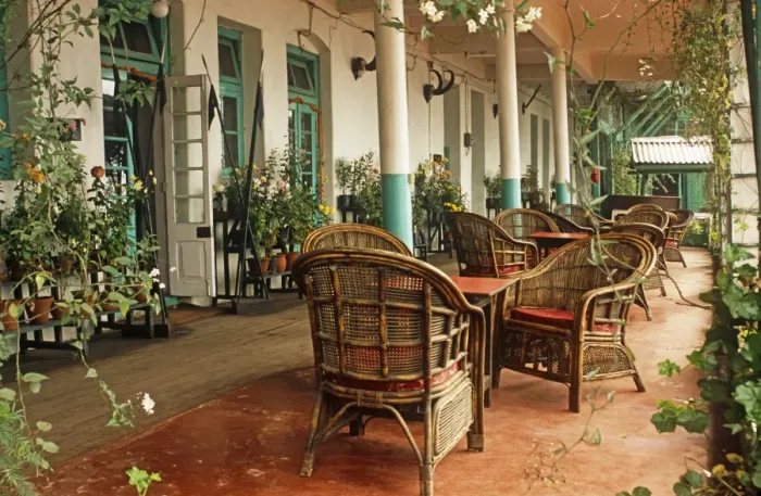 Framed Print : India, West Bengal, Darjeeling. The terrace of the Darjeeling Club, formerly Planters Club Framed Print : India, West Bengal, Darjeeling. The terrace of the Darjeeling Club, formerly Planters Club