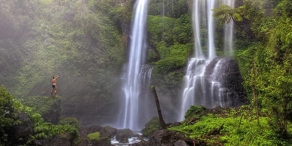 Indonesia, Bali, Central Mountains, Sekumpul Waterfall (MR)