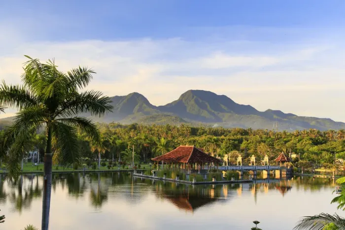 Framed Print : Indonesia, Bali, East Bali, Ujung, Taman Ujung Water Palace and Gunung Lempuyang Mountain Framed Print : Indonesia, Bali, East Bali, Ujung, Taman Ujung Water Palace and Gunung Lempuyang Mountain