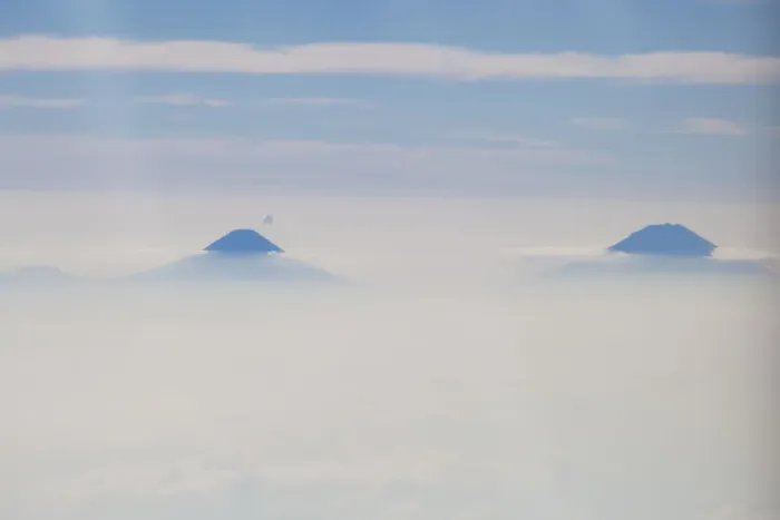 Framed Print : Indonesia, Java, Magelang, Aerial view of Volcanoes near Jogyakarta Framed Print : Indonesia, Java, Magelang, Aerial view of Volcanoes near Jogyakarta