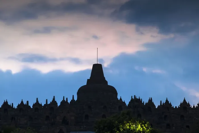 Framed Print : Indonesia, Java, Magelang, Borobudur Temple at twilight Framed Print : Indonesia, Java, Magelang, Borobudur Temple at twilight