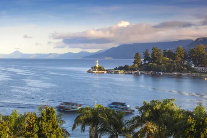 Framed Print : Indonesia, Sumatra, Samosir Island, Lake Toba, Parapat Framed Print : Indonesia, Sumatra, Samosir Island, Lake Toba, Parapat