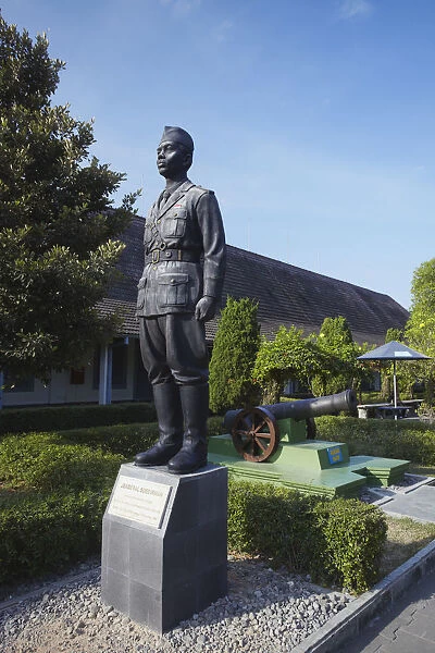 Indonesian military statue inside Dutch fort of Benteng Vredeburg, Yogyakarta, Java