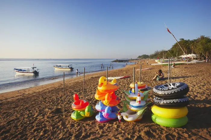 Framed Print : Inflatable life rings on Sanur beach, Bali, Indonesia Framed Print : Inflatable life rings on Sanur beach, Bali, Indonesia