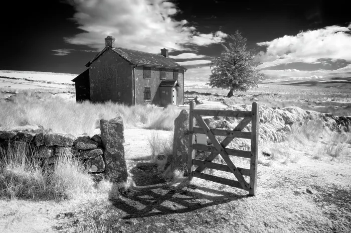 Framed Print : Infrared view mof Nuns Cross Farm, near Princetown, Dartmoor National Park, Devon, England Framed Print : Infrared view mof Nuns Cross Farm, near Princetown, Dartmoor National Park, Devon, England