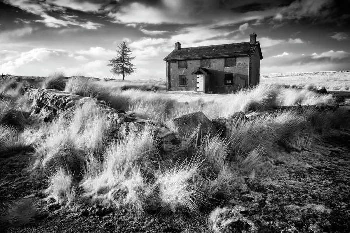 Framed Print : Infrared view of Nuns Cross Farm, near Princetown, Dartmoor National Park, Devon, England Framed Print : Infrared view of Nuns Cross Farm, near Princetown, Dartmoor National Park, Devon, England