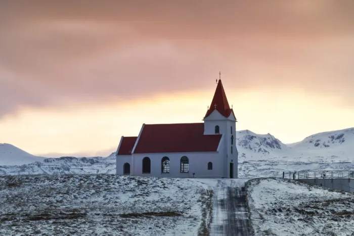 Framed Print : Ingjaldsholl church, Snaefells Peninsula, Vesturland, Iceland Framed Print : Ingjaldsholl church, Snaefells Peninsula, Vesturland, Iceland