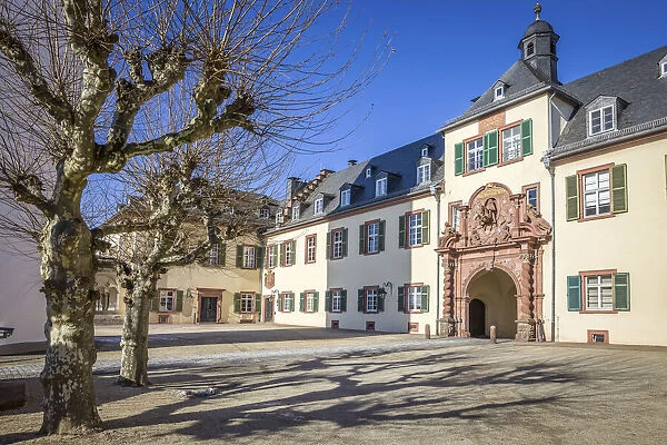 Inner courtyard of the castle of Bad Homburg vor der Hoehe, Taunus, Hesse, Germany